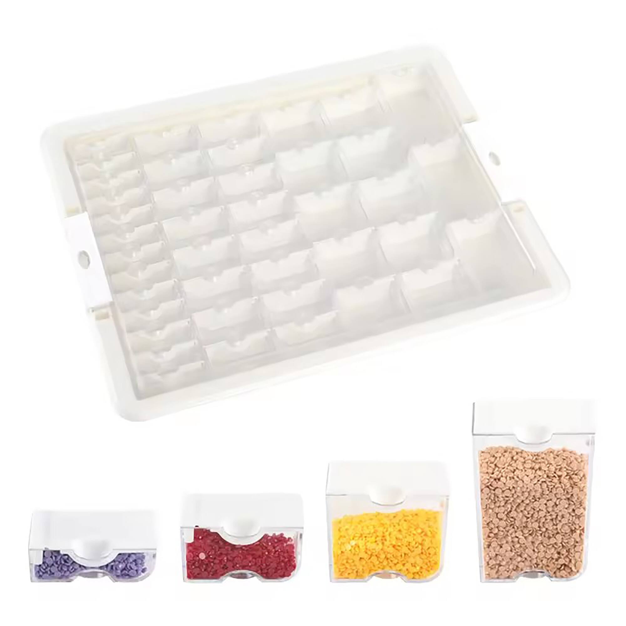 Sparkly Selections White Diamond Storage Box with Compartment Bottles